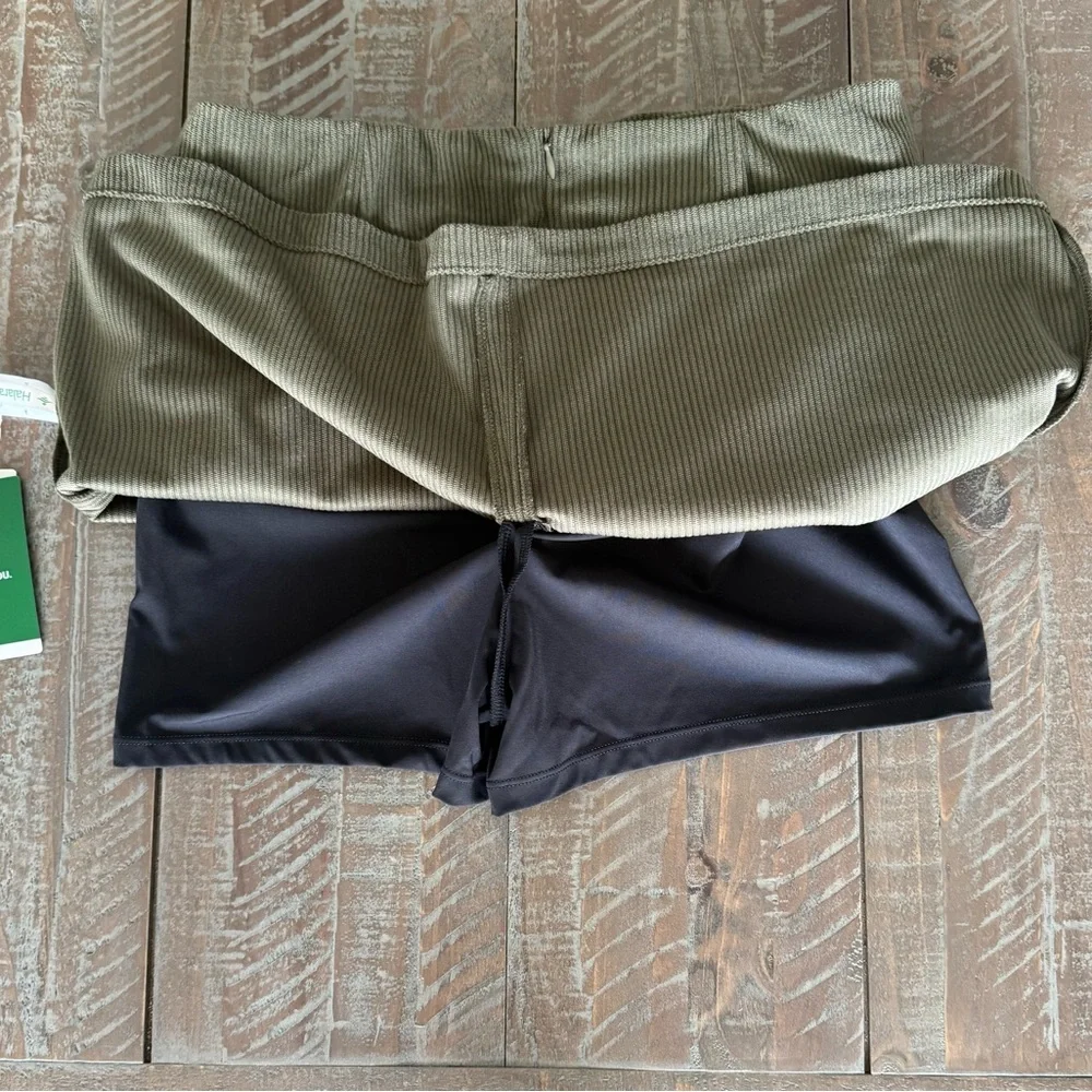 NWT HALARA Corduroy Lightweight Skirt/skort Sz Med/Small Green - Picture 4 of 5